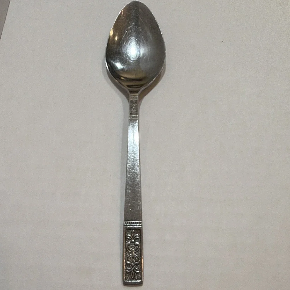 Custom craft Stainless Steel Spoon Floral Handle Glossy Silver 7 in Taiwan